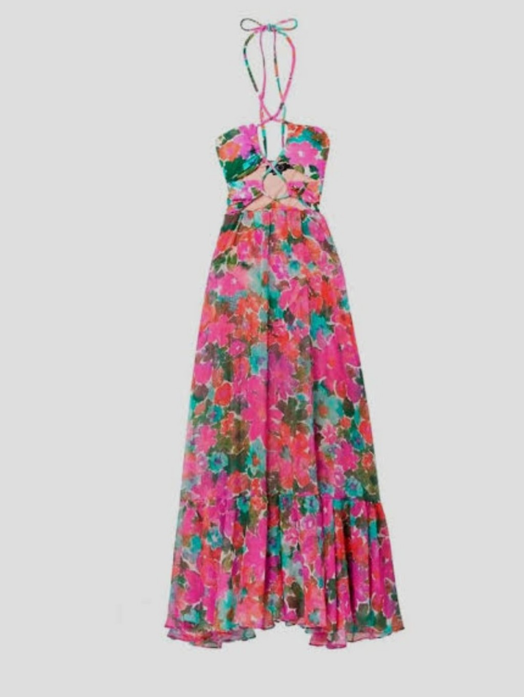 Patbo Vibrant Pink Floral Halter Maxi
